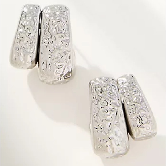 Anthropologie Jewelry - NWT - Anthropologie Textured Huggie Hoops